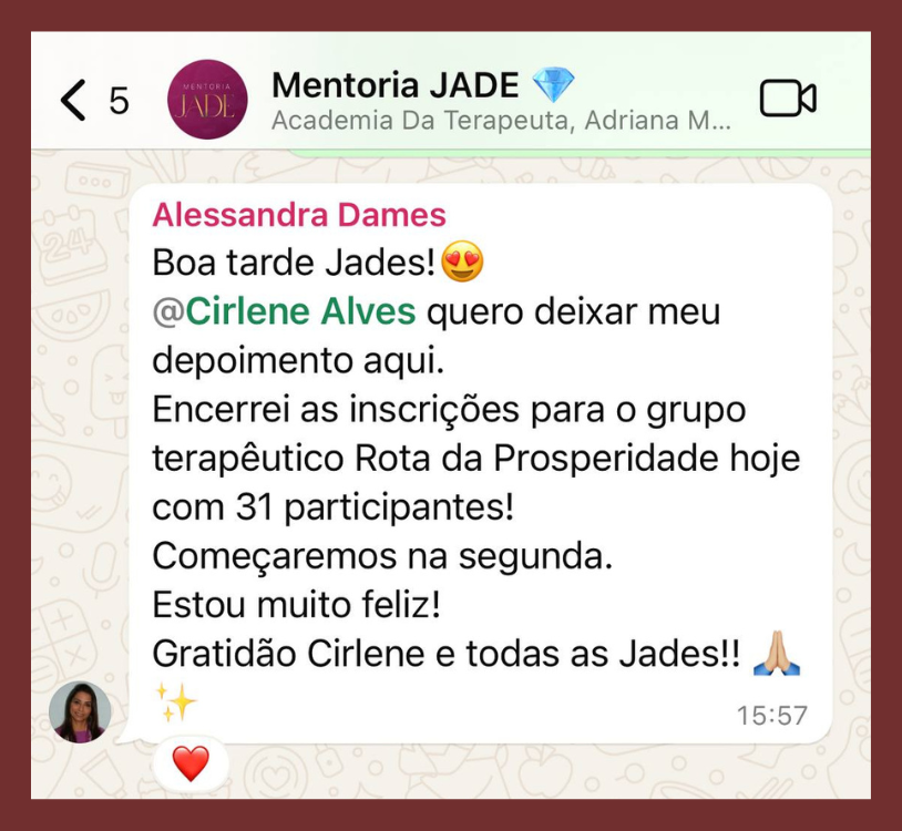 Depoimento de Alessandra Dames