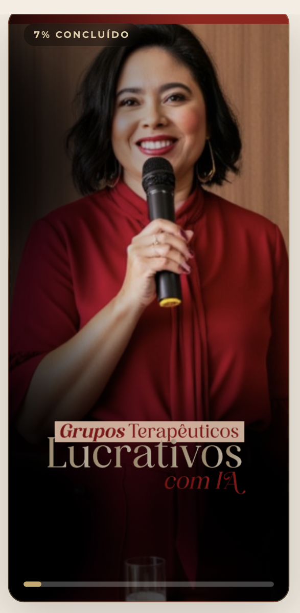 Cirlene Alves apresentando Grupos Terapêuticos Lucrativos com IA