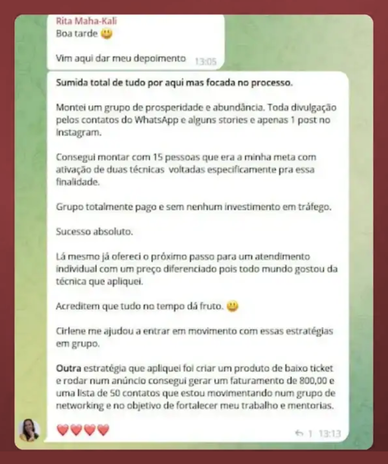 Depoimento de Rita Maha-Kali